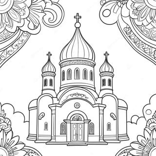 Pagina da Colorare della Chiesa Ortodossa | pagina da colorare Ortodossa