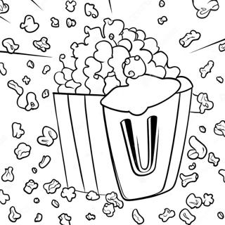 Pagina da Colorare di Popcorn | pagina da colorare Popcorn