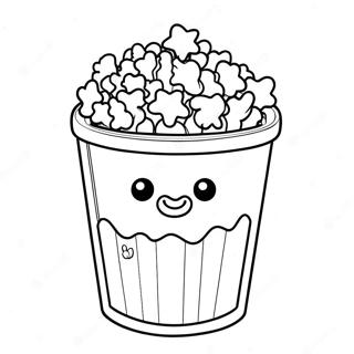 Carinissimo Secchio di Popcorn da Colorare | pagina da colorare Popcorn