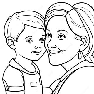 Pagina da colorare di mamma e figlio | pagina da colorare Mamma e Figlio