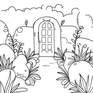 Pagina da Colorare del Giardino di Erbe Profumate | pagina da colorare Erba