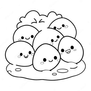 Pagina da Colorare di Personaggi Mochi Carini | pagina da colorare Mochi