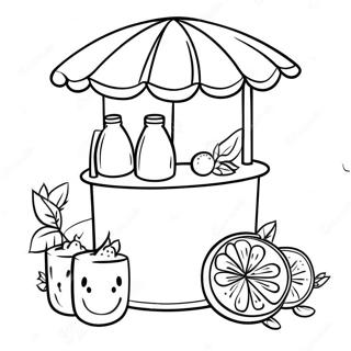 Pagina da Colorare del Chiosco di Limonata | pagina da colorare Limonata