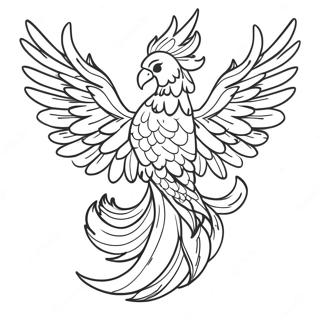 Pagina da Colorare di una Fenice Fiammeggiante | pagina da colorare Fuoco