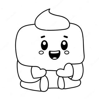 Pagina da colorare del carino personaggio marshmallow | pagina da colorare Marshmellow