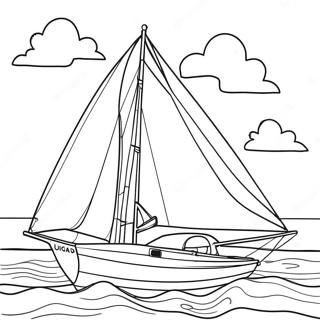Pagina da colorare della barca a vela | pagina da colorare Vela