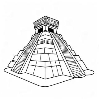 Pagina da colorare del tempio maya | pagina da colorare Maya