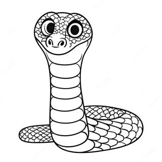 Pagina da Colorare del Carino Serpente Python | pagina da colorare Python