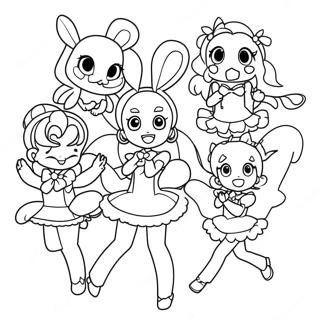 Pagina da Colorare del Team Magico di Precure | pagina da colorare Precure