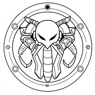 Pagina da Colorare del Logo di Metroid | pagina da colorare Metroid