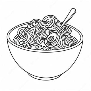 Pagina da Colorare della Ciotola di Spaghetti Colorati | pagina da colorare Spaghetti
