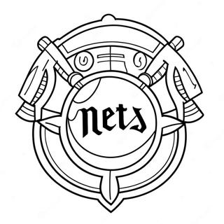 Pagina da colorare del logo dei Mets | pagina da colorare Mets