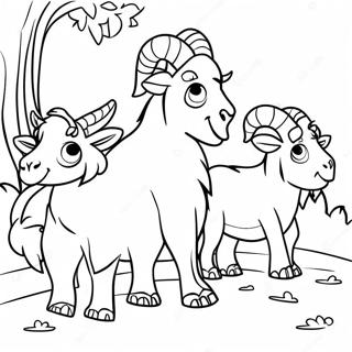 Pagina da colorare dei 3 capretti | pagina da colorare 3 Capre Gruff