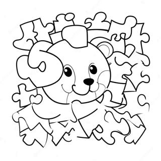 Pagina da Colorare di Puzzle per Bambini | pagina da colorare Puzzle