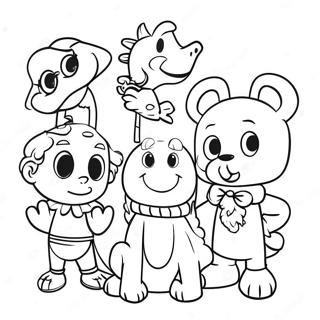 Pagina da colorare dei personaggi divertenti di DTKL | pagina da colorare DTKL