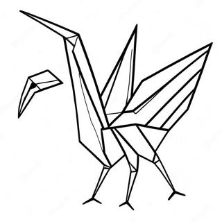 Pagina da Colorare della Gru Origami | pagina da colorare Origami