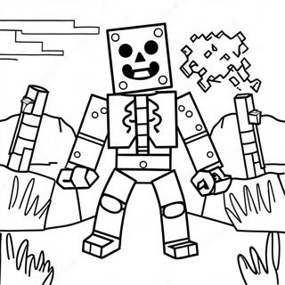 Pagina da Colorare dello Scheletro di Minecraft | pagina da colorare Minecraft Scheletro