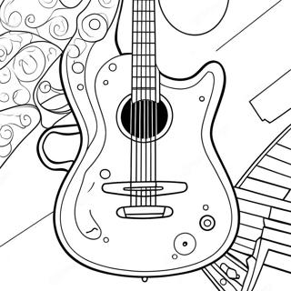 Pagina da Colorare della Chitarra | pagina da colorare Chitarra