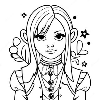 Pagina da Colorare del Personaggio Emo Gotico | pagina da colorare Emo