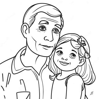 Pagina da Colorare Padre e Figlia | pagina da colorare Padre e Figlia