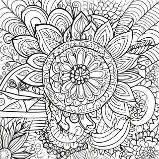 Pagina da colorare di un semplice mandala boho | pagina da colorare Boho Semplice