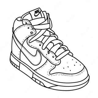 Pagina da colorare di scarpe Nike Dunk Classic | pagina da colorare Nike Dunk