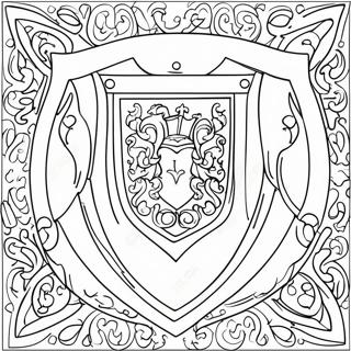 Pagina da colorare di uno scudo da cavaliere | pagina da colorare Scudo