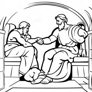 Pagina da Colorare di Michelangelo che Dipinge la Cappella Sistina | pagina da colorare Michelangelo
