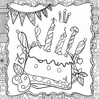 Pagina da Colorare di Biglietti di Compleanno Colorati | pagina da colorare Carte