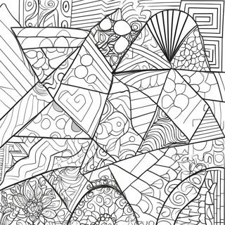 Pagina da Colorare di Pattern Triangolari Colorati | pagina da colorare Triangolo