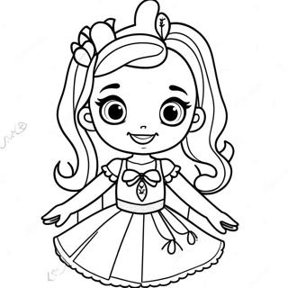 Pagina da Colorare di Ruby di Rainbow High con Vestito Scintillante | pagina da colorare Rainbow High Ruby