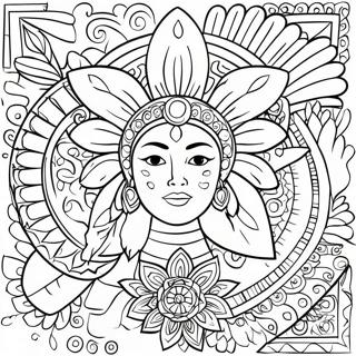Pagina da colorare dei simboli culturali ispanici | pagina da colorare Ispanico