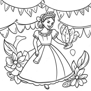 Pagina da colorare della festa ispanica festiva | pagina da colorare Ispanico