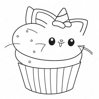 Gatto Cupcake Pagine da Colorare