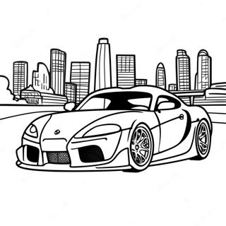 Pagina da Colorare di Scena di Corsa Supra | pagina da colorare Supra
