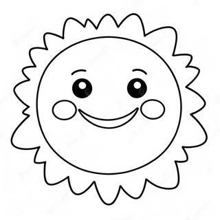 Pagina da colorare del sole felice e sorridente | pagina da colorare Felice