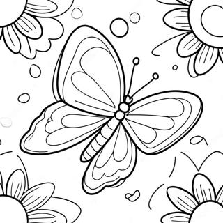 Pagina da Colorare con Farfalla Impollinatrice Colorata | pagina da colorare Impollinatori