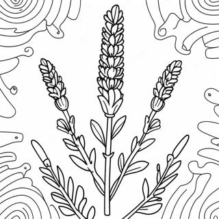 Pagina da Colorare Fiore di Lavanda | pagina da colorare Lavanda