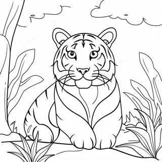Pagina da Colorare della Tigre del Bengala | pagina da colorare Bengals