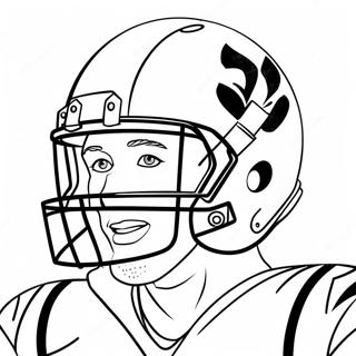 Pagina da Colorare di un Giocatore di Football del Bengala | pagina da colorare Bengals