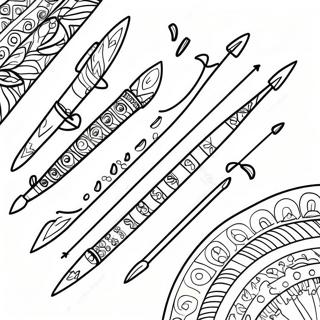 Pagina da colorare di un quiver con frecce colorate | pagina da colorare Fletta