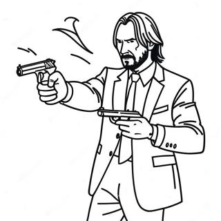 Pagina da Colorare di John Wick in Azione | pagina da colorare John Wick