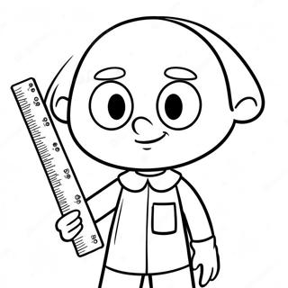 Baldi con un righello da colorare | pagina da colorare Baldi