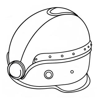 Pagina da Colorare del Casco Avventuroso Colorato | pagina da colorare Casco