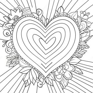 Pagina da Colorare Cuore Arcobaleno | pagina da colorare Cuore Arcobaleno