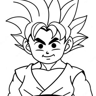 Pagina da Colorare di Goten | pagina da colorare Goten