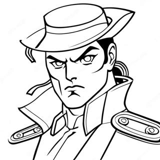 Pagina da Colorare con Jotaro Kujo in azione | pagina da colorare JJBA