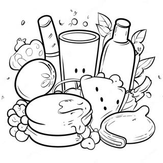 Pagina da Colorare di Cibo e Bevande | pagina da colorare Cibo e Bevande
