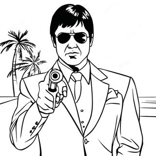 Locandina del Film Scarface Pagina da Colorare | pagina da colorare Scarface