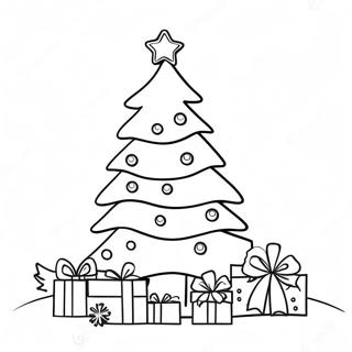 Pagina da colorare dell'albero di Natale festivo | pagina da colorare Natale Difficile